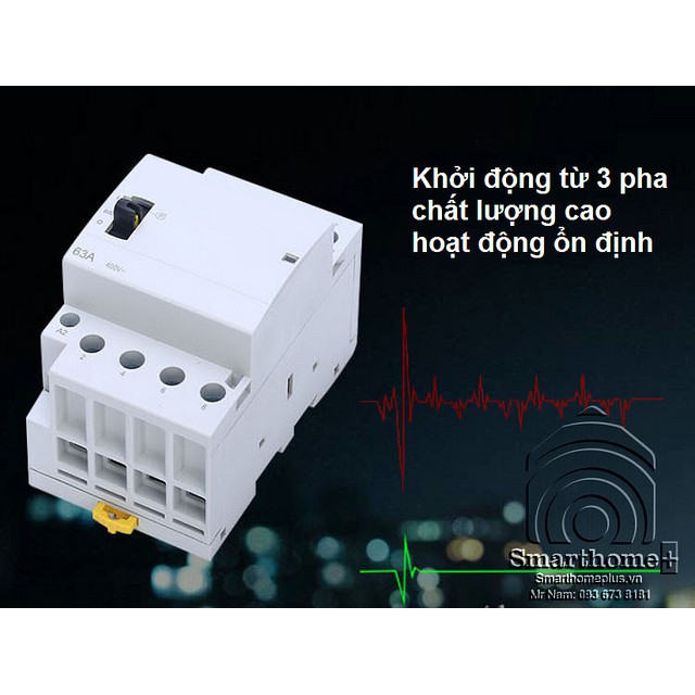 Khởi Động Từ Contactor Hỗ Trợ Công Tắc Tay 3 Pha 4 Dây 32A BCH-3P32M