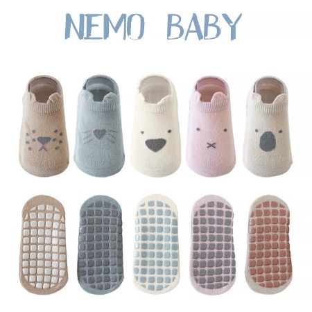 Tất chống trơn trượt Nemo baby cho bé trai, bé gái 0-5 tuổi cao cổ, thấp cổ