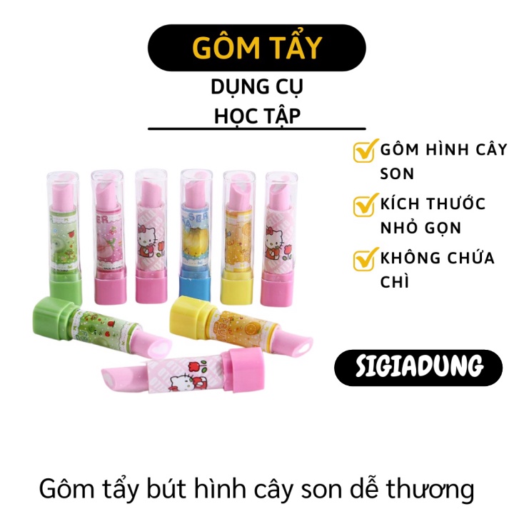 [SGD] Dụng Cụ Học Tập - Gôm Tẩy Bút Hình Cây Son, Không Chứa Chất Độc Hại, nhiều màu sắc thú vị 7462