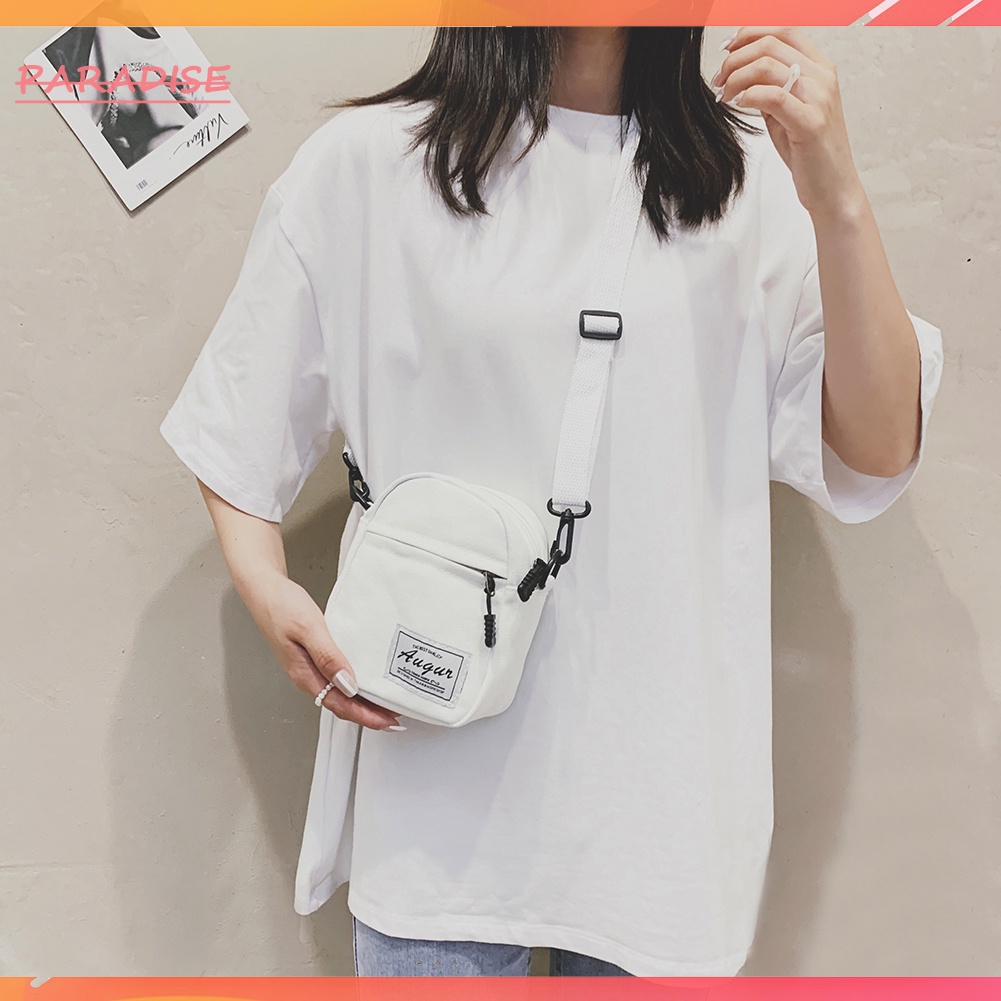 Túi đeo chéo mini bằng vải canvas thời trang cho nữ