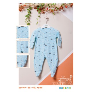 Quần áo sơ sinh KAIZOO BODY TAY DÀI BAO CHÂN CỪU XANH BAMBOO