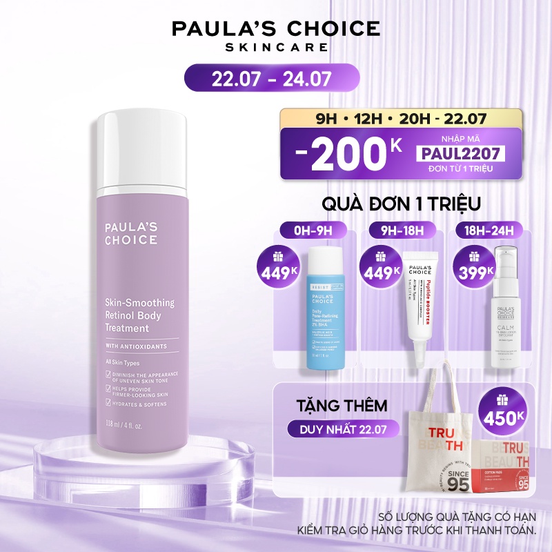 Kem dưỡng thể chống lão hóa làm săn chắc da Paula's Choice Skin - Smoothing Retinol Body Treatment 118ml- 5800