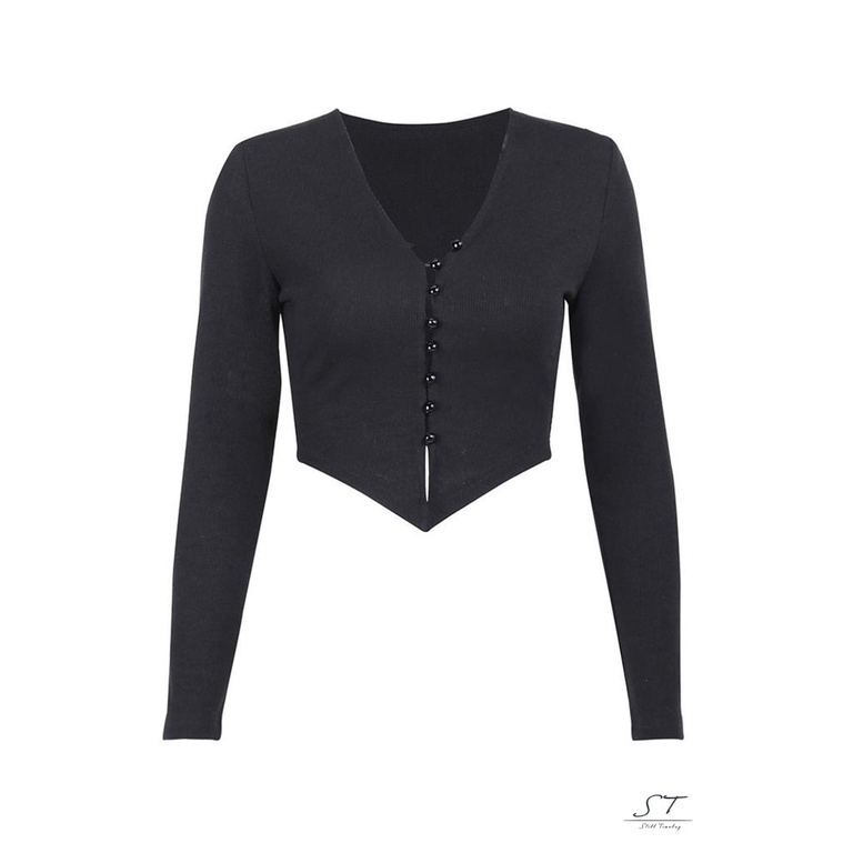 Áo Khoác Cardigan Đan Len Màu Trơn Cổ V Tay Dài Thời Trang Cho Nữ CY03