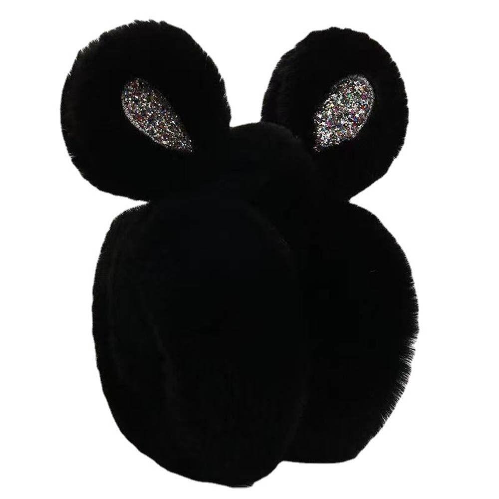 Chụp Tai Giữ Ấm Chống Nhăn Hình Tai Thỏ Đính Kim Sa Lấp Lánh Thời Trang Cho Nam Và Nữ