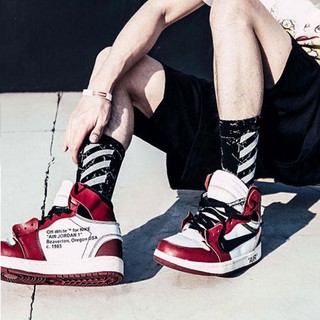 Tất Off White Marble Hight 01