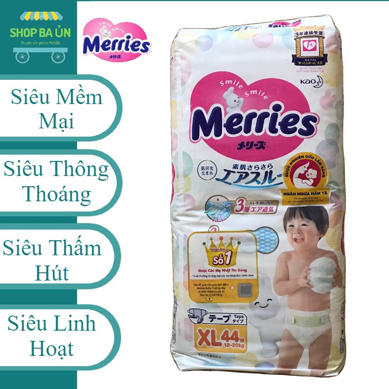 [HCM] Tã/Bỉm DÁN Merries nội địa Nhật Size NB90/S82/M64/L54/XL44 .