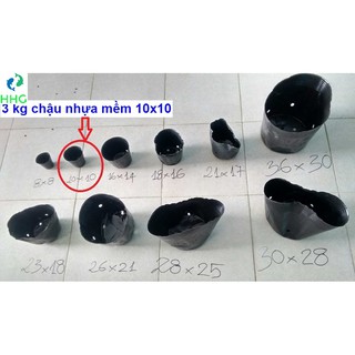 3kg chậu nhựa mềm ươm cây 10x10 - bịch, túi bầu 10x10, 3kg = khoảng 1515 chậu 10x10