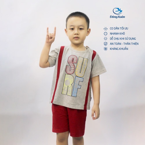 Bộ quần áo cộc tay bé trai xuân hè Dệt Kim Đông Xuân AQ6282