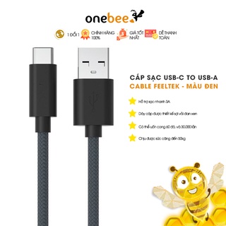 Cáp sạc USB-C to USB-A Cable Feeltek - màu đen