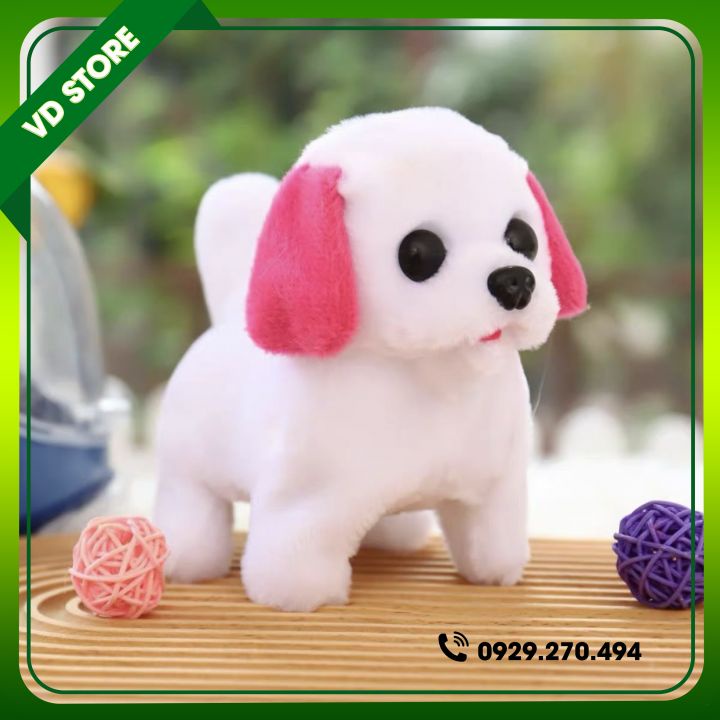 Đồ Chơi Chó Bông Biết Đi, Vẫy Đuôi, Biết Kêu Bibi Cực Cute - Hàng Chất Lượng Cao - Tặng Kèm Pin