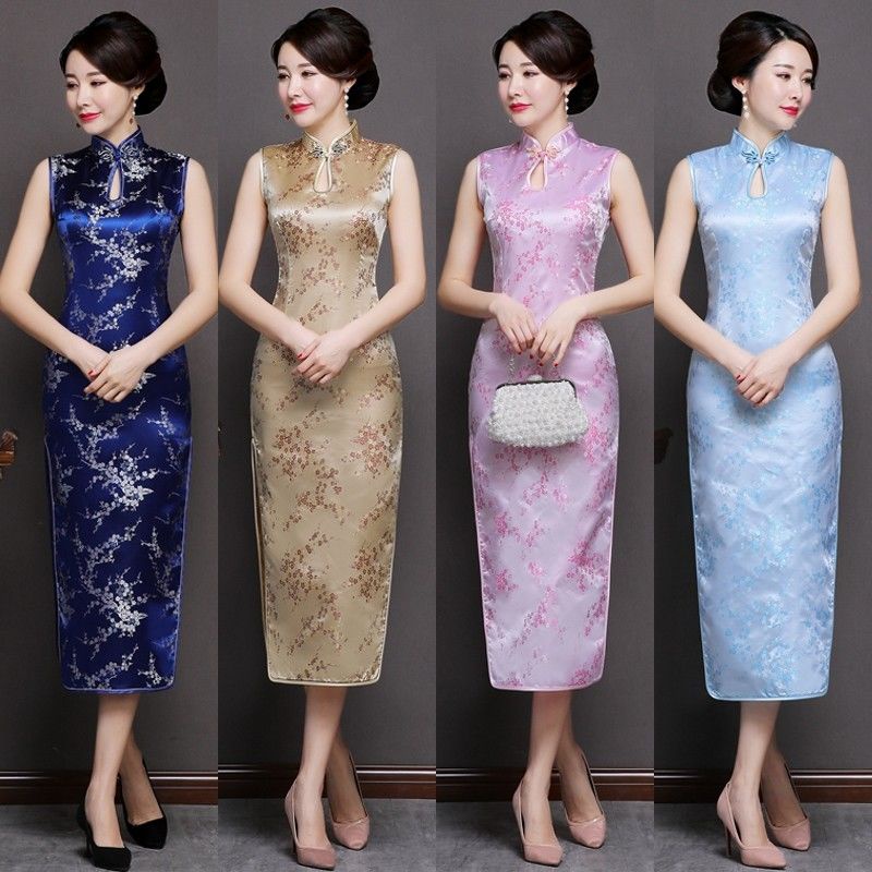Đầm Sườn Xám Không Tay plus size S-3XL