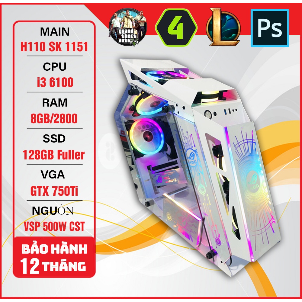 Thùng máy PC Gaming i3 6100 Chiến FO4 VLTK FreeFire CS:GO