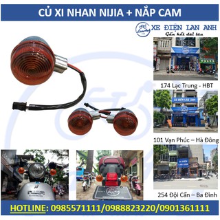 Củ xi nhan xe đạp điện Nijia + Nắp xi nhan cam Nijia