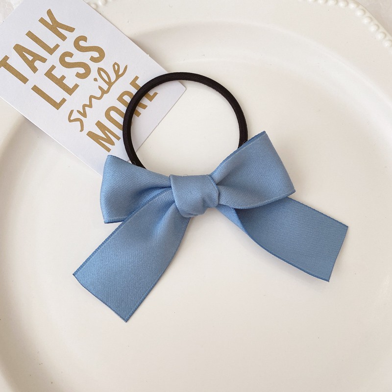 Dây Buộc Tóc Hình Nơ Màu Trơn Xinh Xắn Cho Nữ