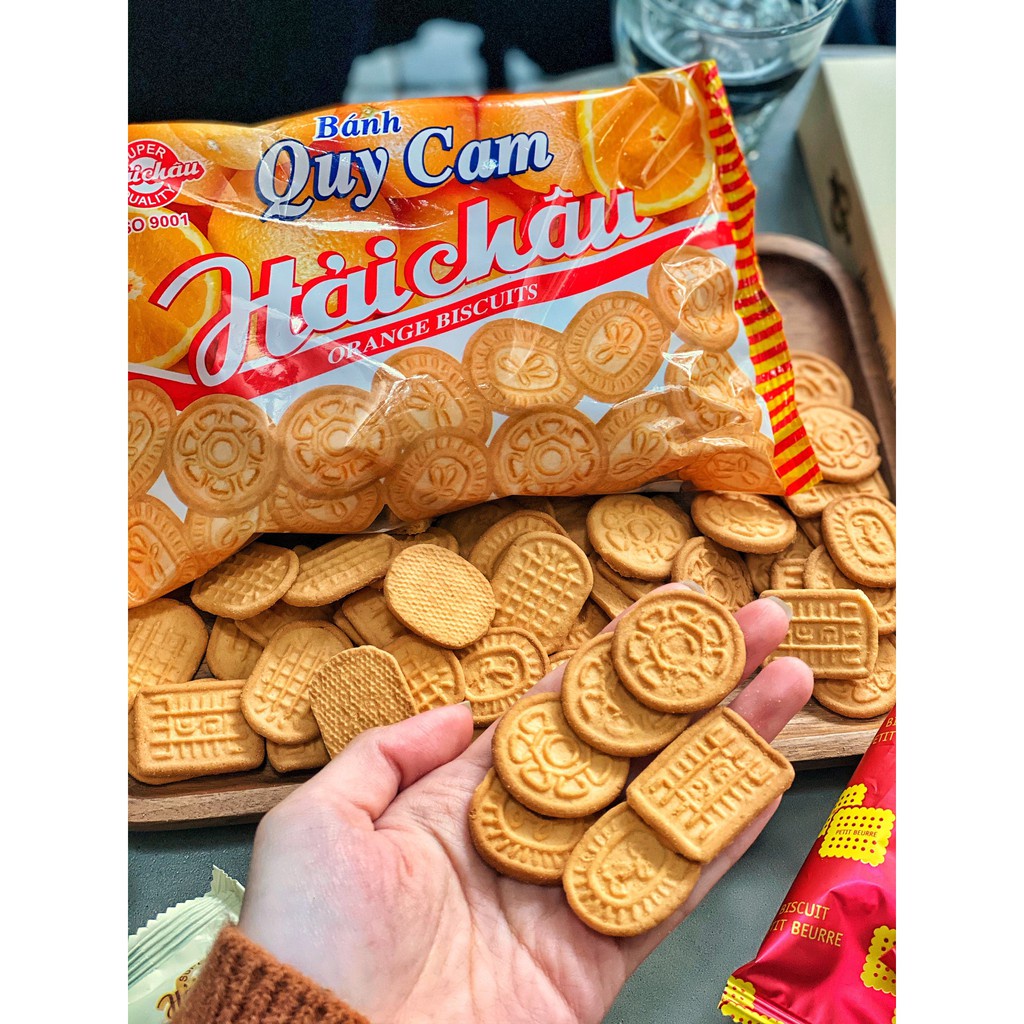 Bánh quy cam Hải Châu 130 gr thơm ngon bổ rẻ, bánh quy trứng muối, bánh quy cosi