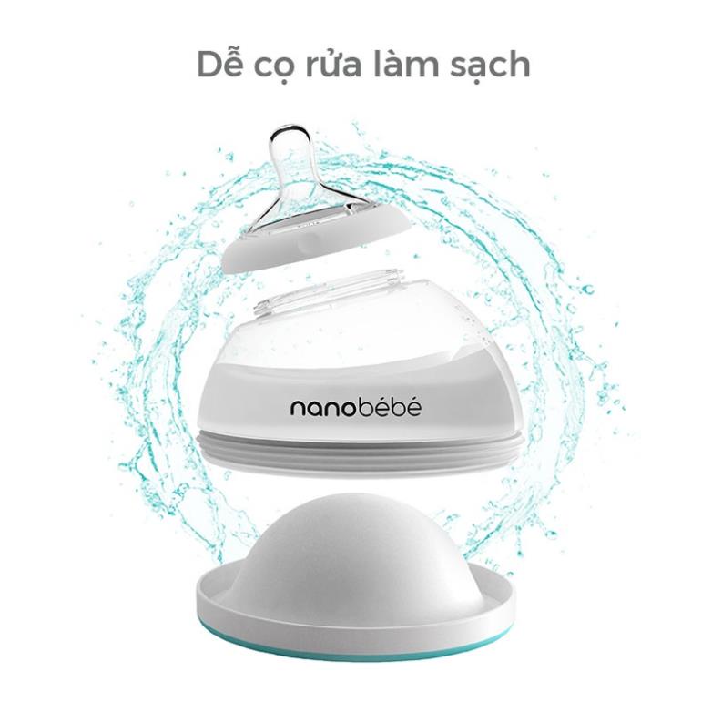 Set 2 Bình sữa Nanobebe 240ml không chứa BPA hình bầu ngực mẹ bình sữa cho bé Nanobebe - KONNI39