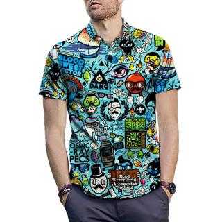 Áo Sơ Mi Nam Cổ Bẻ In Hoạt Hình 3d Cỡ Lớn 2xl