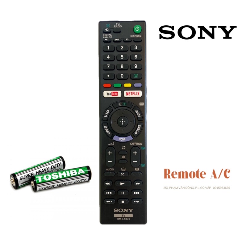 REMOTE TV SONY 1370 ( tặng pin )