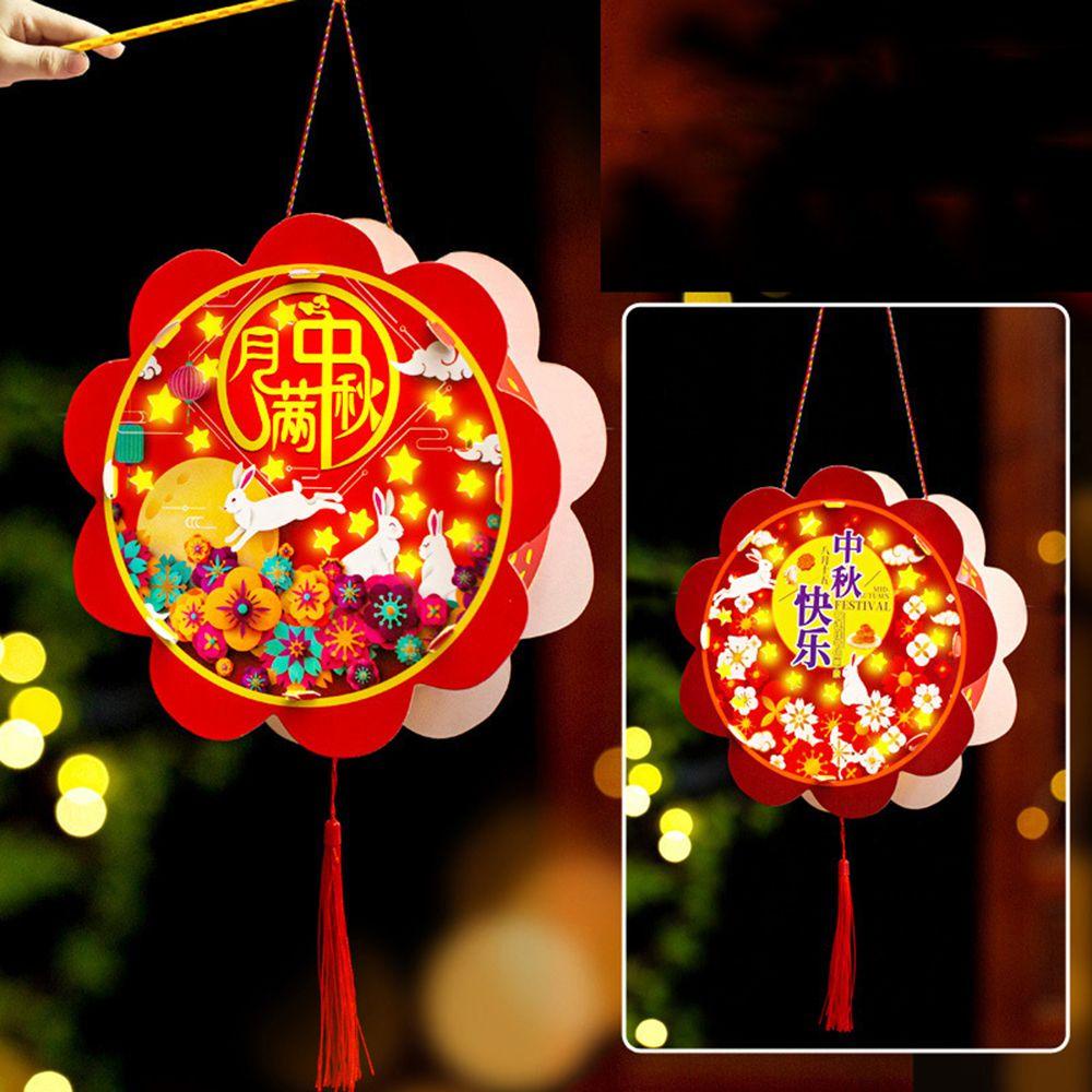 Lồng Đèn Giấy Di Động Hình Thỏ Phong Cách Trung Hoa Trang Trí Lễ Hội