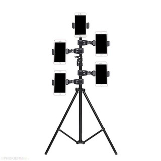 Giá đỡ kẹp điện thoại gắn vào tripod, giá đỡ kẹp điện thoại hỗ trợ livestream nhiều máy cùng lúc