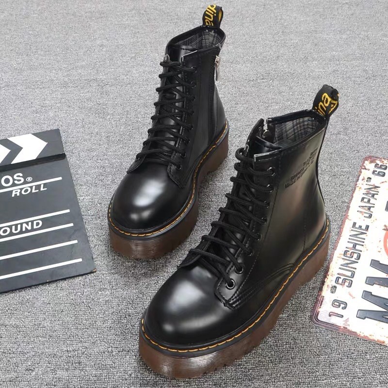 giao luôn /Boot da đen độn đế | CÓ SẴN 🖤 giày da đen siêu đẹp | đế tăng chiều cao | BigBuy360 - bigbuy360.vn