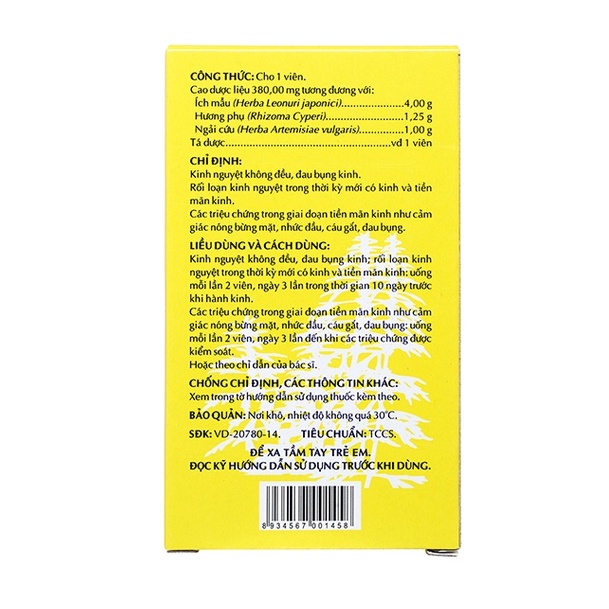 Cao - Viên Ích Mẫu Điều Hòa Kinh Nguyệt Và Đau Bụng Kinh