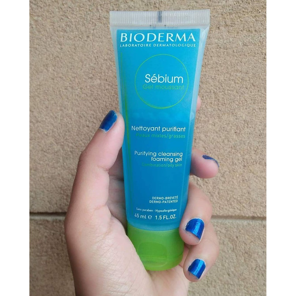 Minisize Bioderma- Gel Rửa Mặt Dịu Nhẹ Cho Da Dầu, Mụn BIODERMA Sébium Gel Moussant 45ml