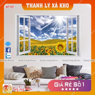 Tranh dán tường 3d Cửa Sổ - NT157 Tranh 3D Không Gian Sống - Song Long Decor