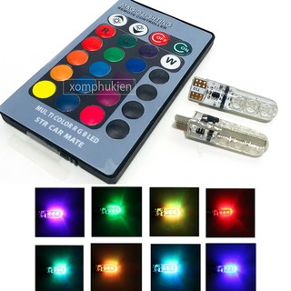 Bộ 2 Đèn Led Demi T10 điều khiển 16 màu