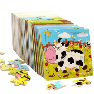 GHÉP HÌNH 9 MIẾNG CHO BÉ YÊU (combo 10 tranh nhiều mẫu)