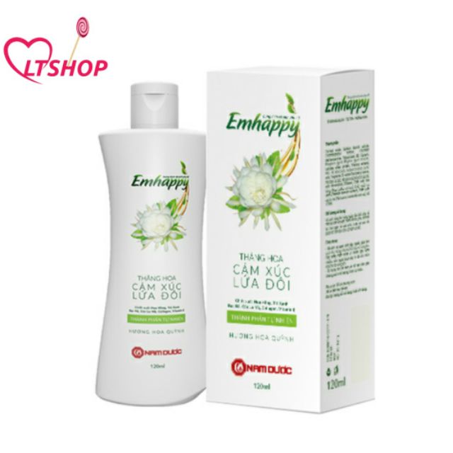 Dung Dịch Vệ Sinh Phụ Nữ EMHAPPY lọ 120ml an toàn, thoáng sạch, mềm mịn