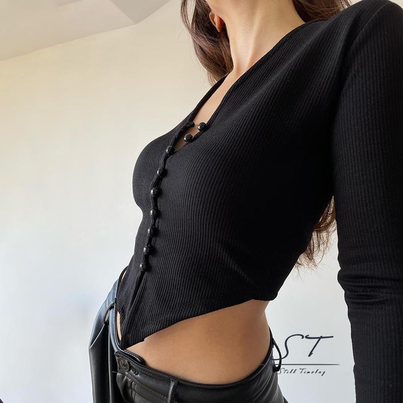 Áo Khoác Cardigan Đan Len Màu Trơn Cổ V Tay Dài Thời Trang Cho Nữ CY03