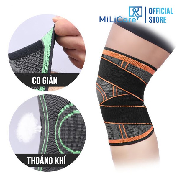 Bó gối thể thao Dây Kép Milicare - Giảm chấn thương, bảo vệ khớp gối