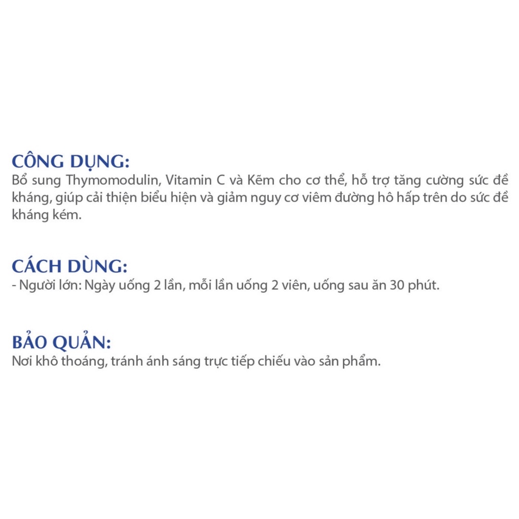 VIÊN UỐNG IMMUNAT BIGFAM Hỗ Trợ Tăng Cường Sức Đề Kháng Cho Cơ Thể Với Cao Xuyên Tâm Liên, Vitamin C Và Kẽm