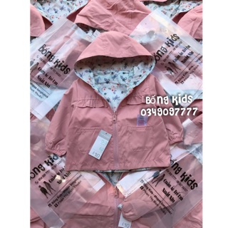 Áo Khoác Gió Bé Gái 2 Mặt Hồng/Hoa PR
