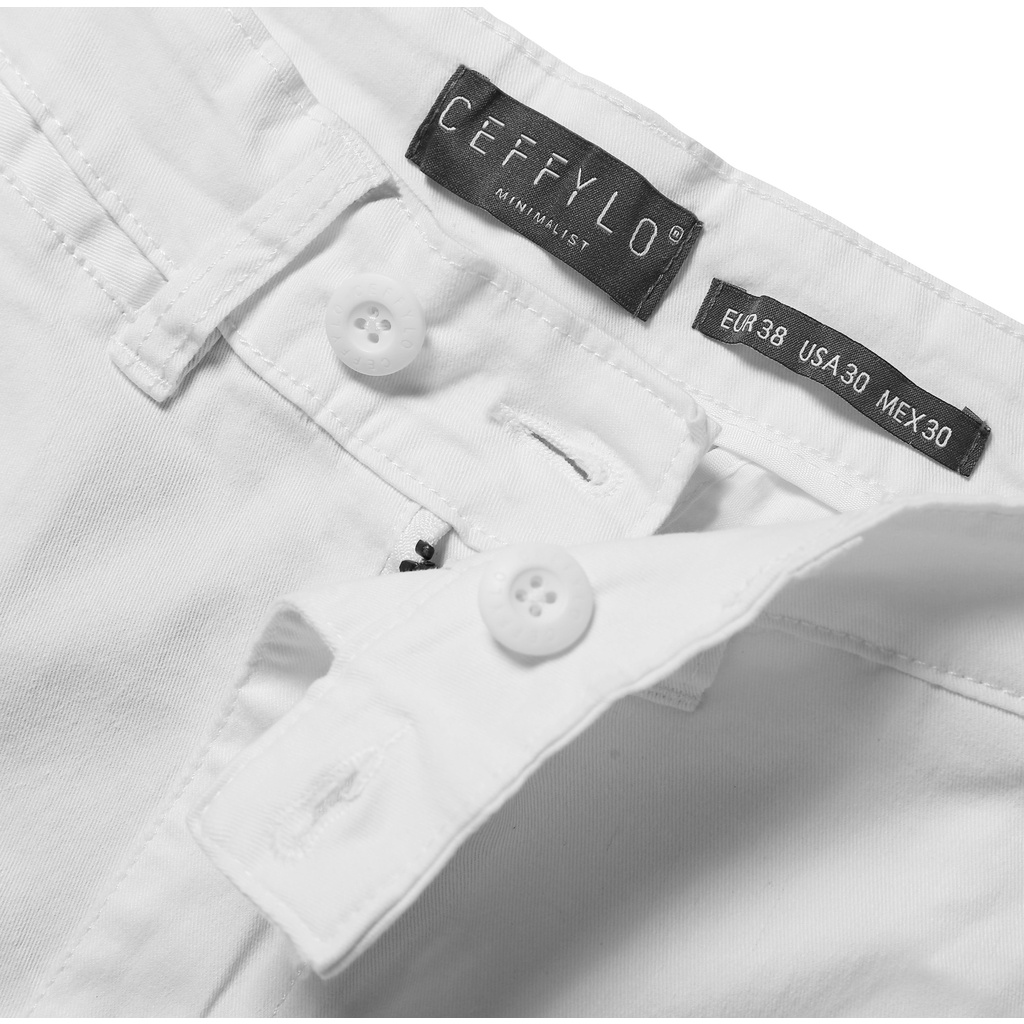 Quần Short Nam Ceffylo Màu Trắng Chất Liệu Thoáng Mát Thoải Mái Thời Trang Nam Năng Động Thể Thao Hiện Đại