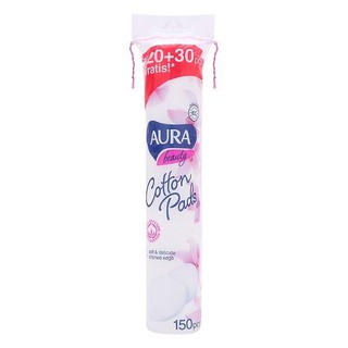 Bông tẩy trang cotton aura 150 miếng chính hãng