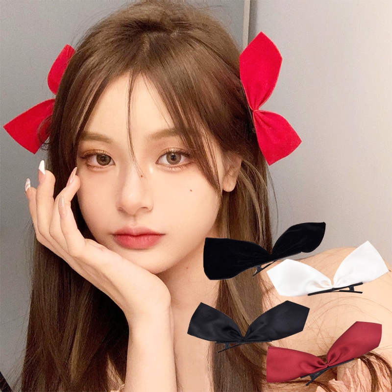 1 Cặp Kẹp Tóc Hình Nơ Vintage Dễ Thương Cho Nữ