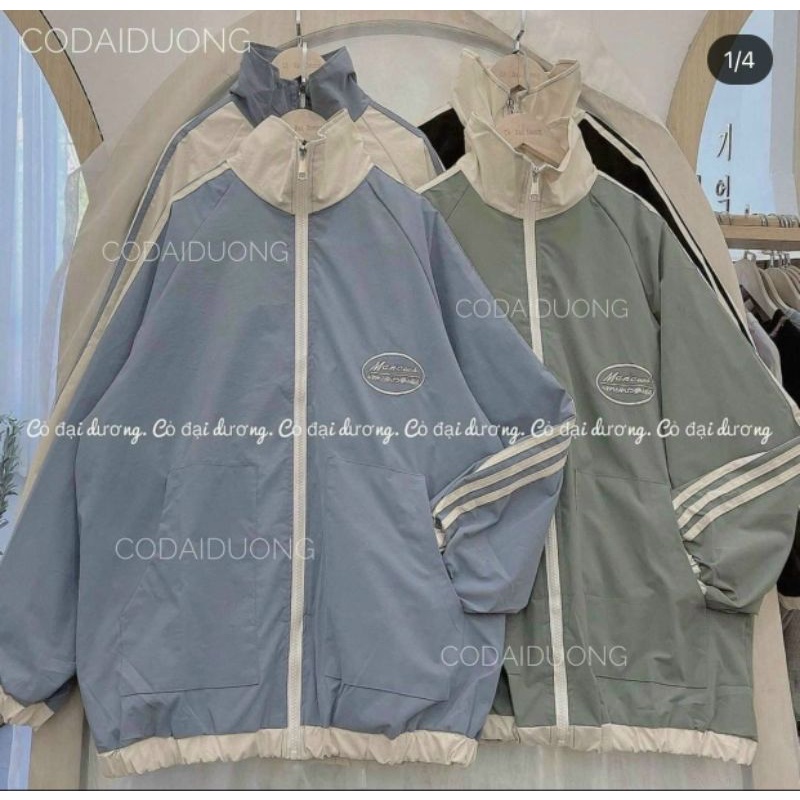 ÁO KHOÁC DÙ NGOẠI 2 LỚP  MERO TAY 3 SỌC