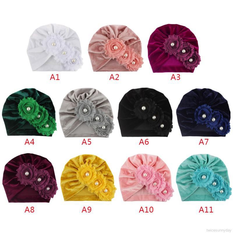 Mũ trùm đầu turban cho bé gái