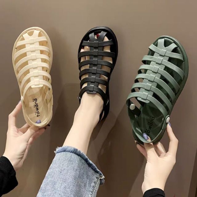 Sandal nữ quai rọ nhựa dẻo đi mưa thoải mái