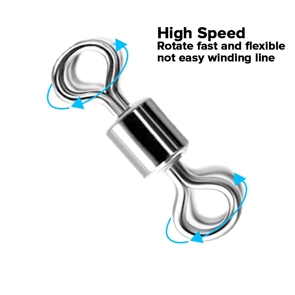 Set 50 đầu nối câu cá bằng thép không gỉ chất lượng cao