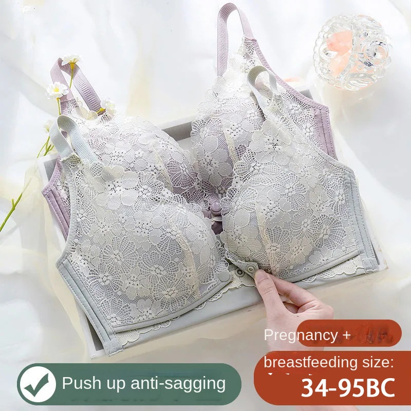 Áo ngực ren mỏng không có gọng chất liệu thân thiện với làn da thuận tiện cho mẹ bỉm sữa chăm sóc