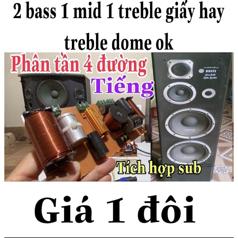 phân tần loa cây 4 đường tiếng bass 25 tích hợp sub