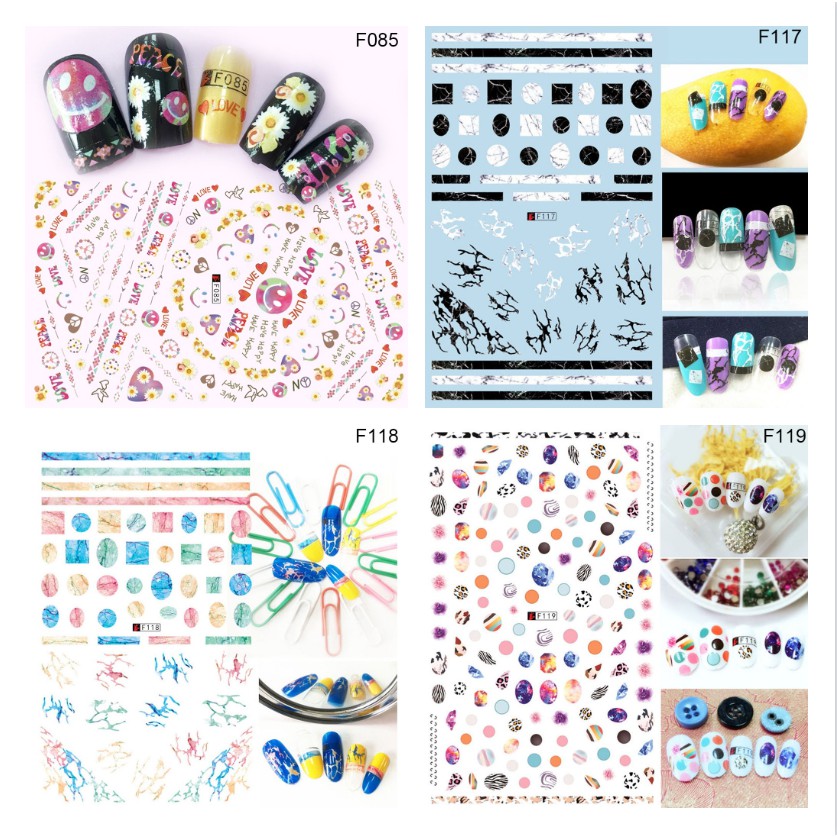 [Hàng mới về] Miếng dán trang trí móng tay tự làm hình chữ kích thước 7.5x12cm | BigBuy360 - bigbuy360.vn