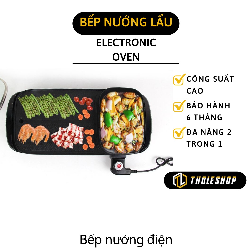 Bếp Nướng - Bếp Lẩu Nướng Điện 2in1 Mini, Cao Cấp, Dễ Dàng Vệ Sinh 4904