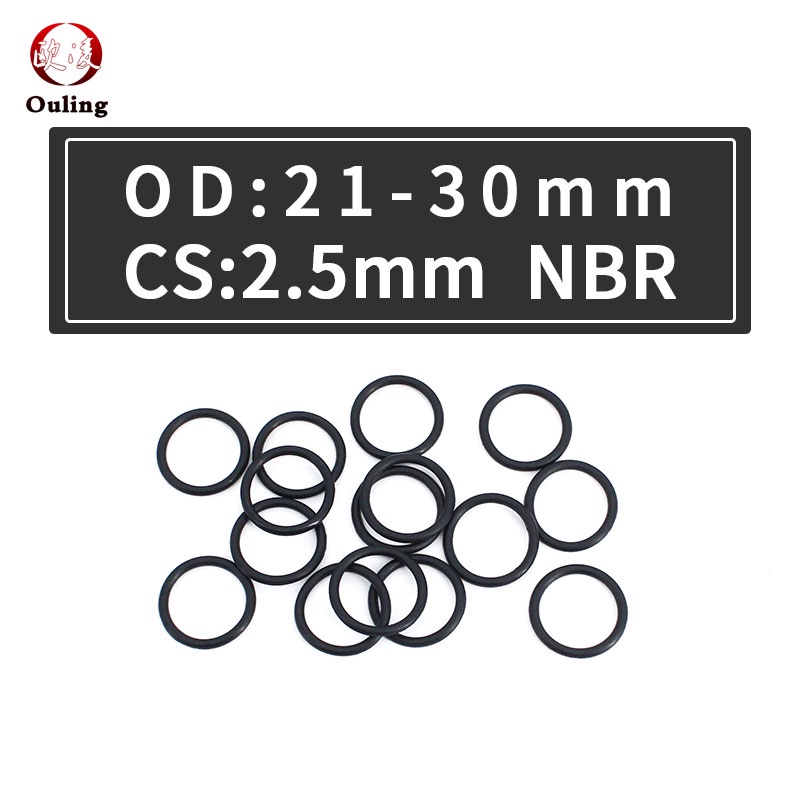 Set 20 Vòng Đệm Cao Su Hình Chữ O Dày 2.5mm OD21 / 22 / 23 / 24 / 25 / 26 / 27 / 28 / 29 / 30 * 2.5mm Chống Thấm Dầu
