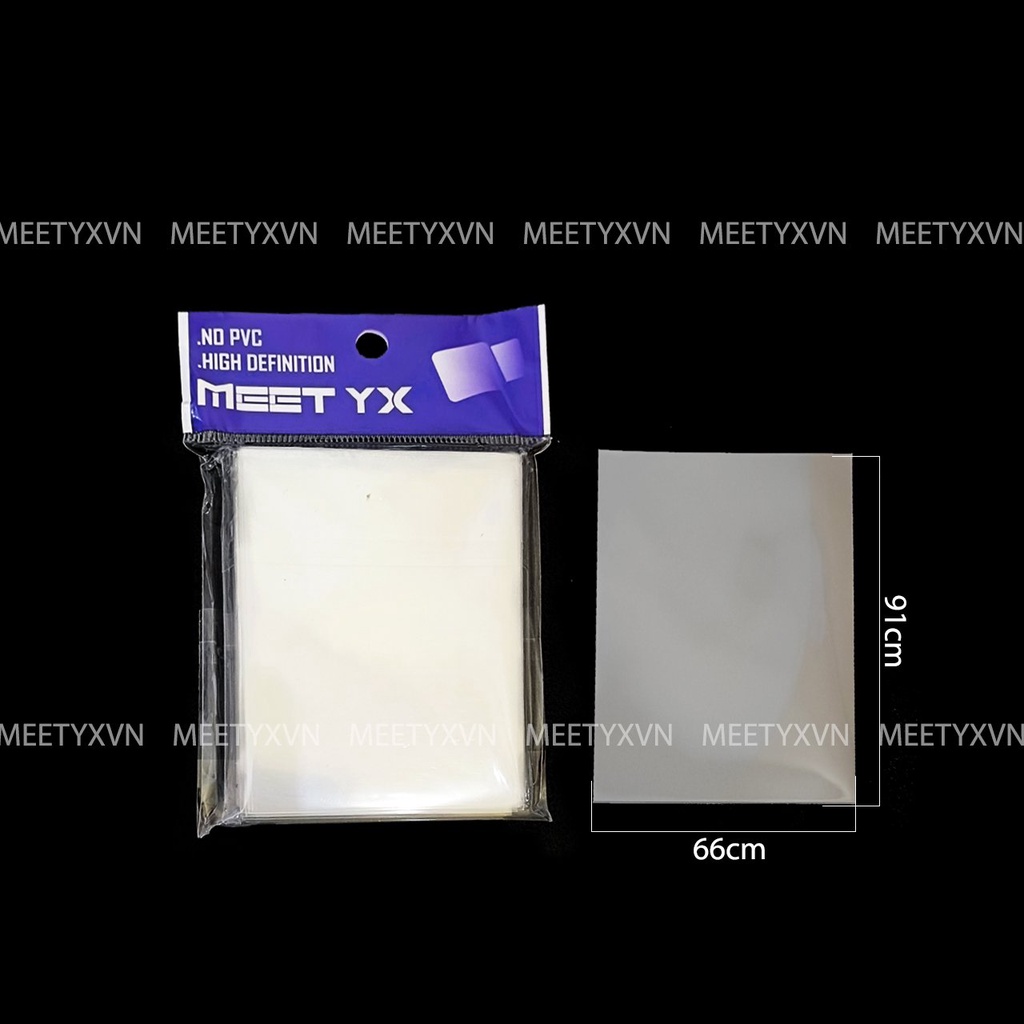Xấp 100 Sleeve card MeeT/ Meet YX Pack 66x91mm Nhãn Xanh Dương- DÀY