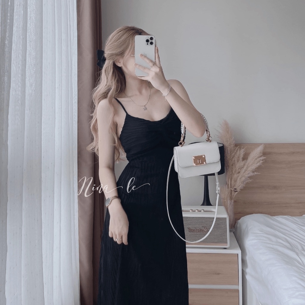 ĐẦM THUN SÓNG HAI DÂY THIẾT KẾ HAI LỚP DÁNG SUÔNG THEO FORM MẶC LÀ XINH CỰC HOT UP Thời Trang hhp 2022