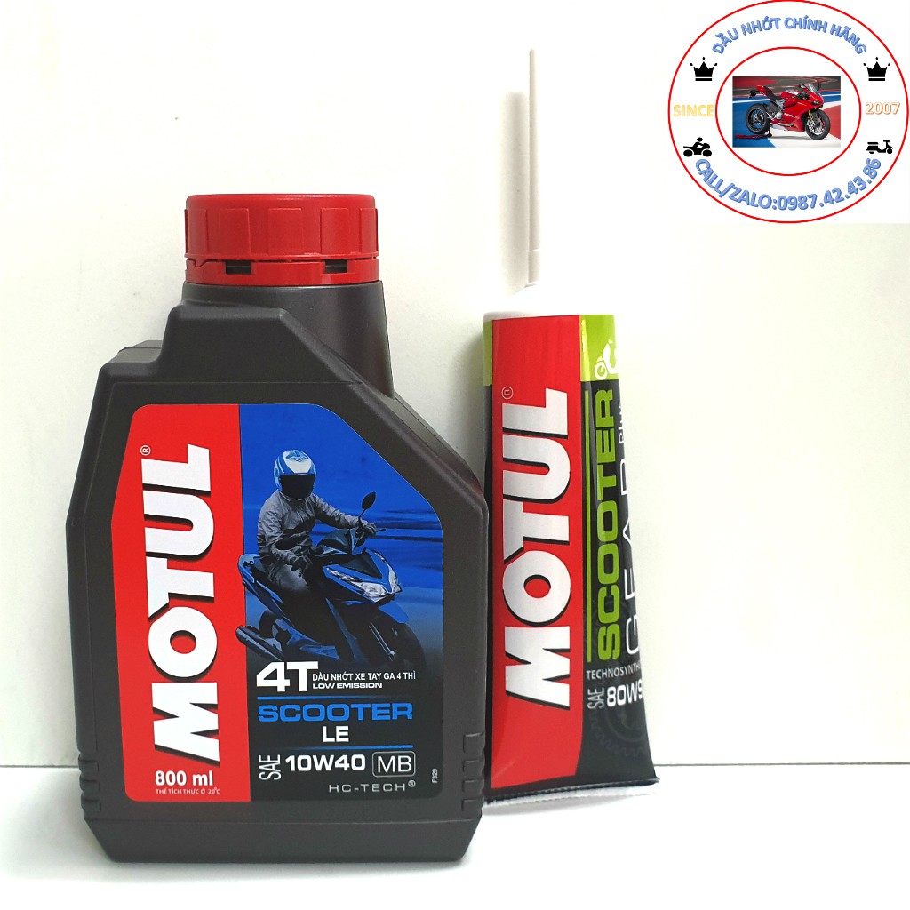 COMBO NHỚT XE TAY GA MOTUL SCOOTER LE + NHỚT LÁP